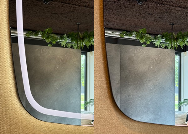 Spiegel met invisible light technology