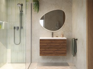 Vogue 80cm walnoot + spiegel Organic 2.0